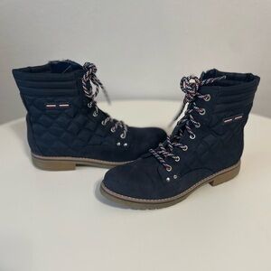 Tommy Hilfiger Navy Quilted Winter Boots